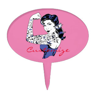 Tattoo Girl Arm Up Thunder_Cove Cake Topper