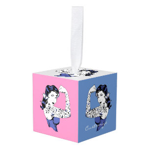 Tattoo Girl Arm Up Thunder_Cove Cube Ornament