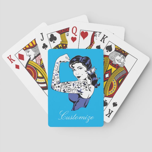 Tattoo Girl Arm Up Thunder_Cove Poker Cards (Back)