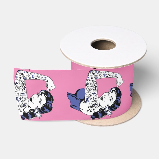 Tattoo Girl Arm Up Thunder_Cove Satin Ribbon (Spool)