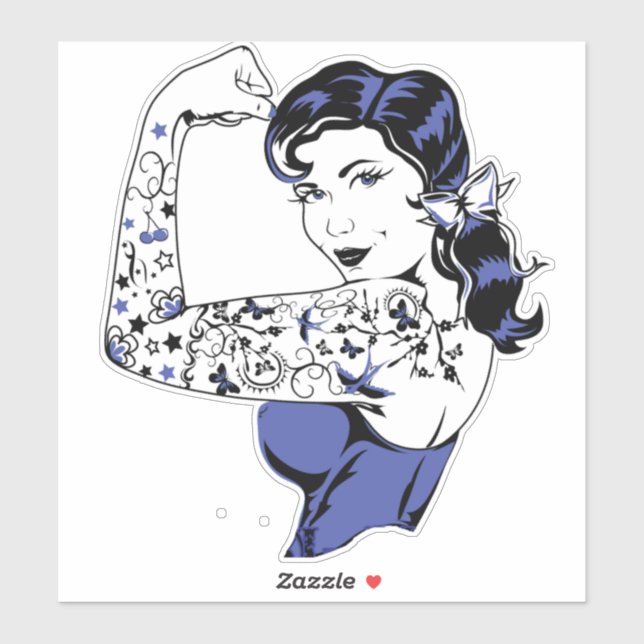 Tattoo Girl Arm Up Thunder_Cove Sticker (Sheet)