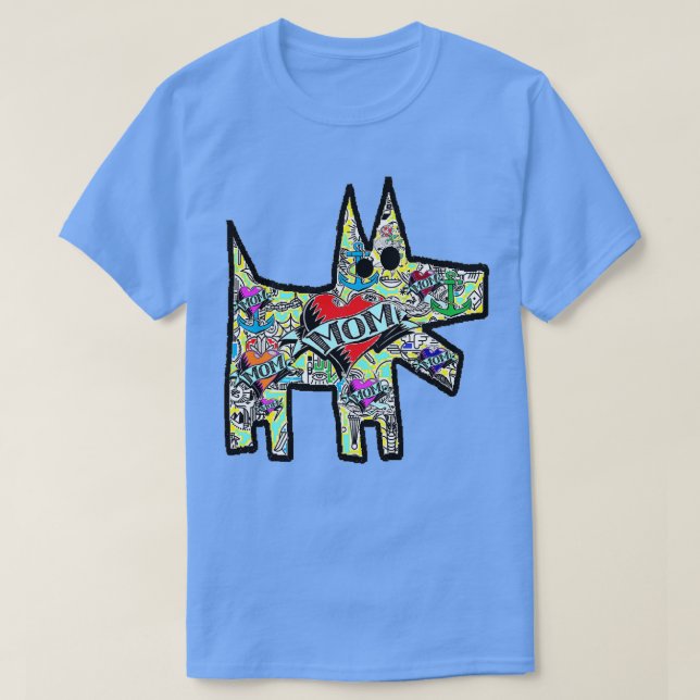Tattoo Graffiti Dog T-Shirt (Design Front)