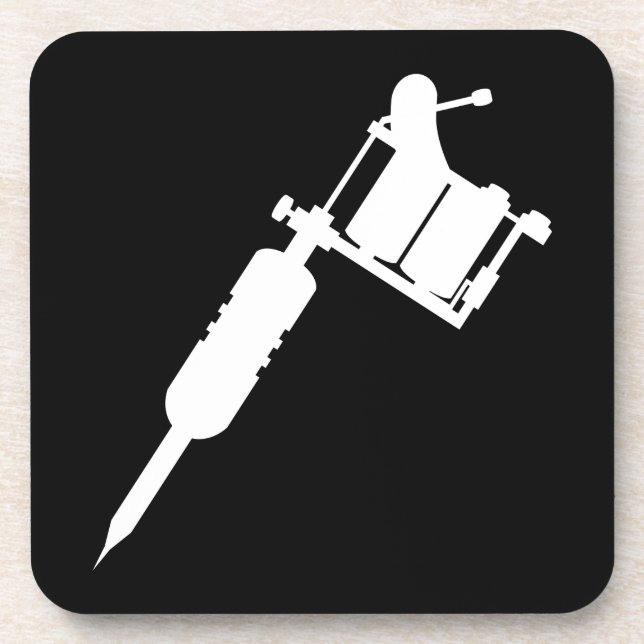 tattoo gun drink coaster (Front)