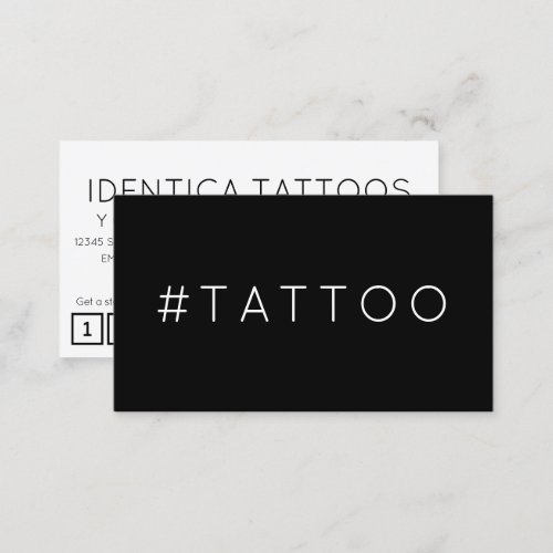 TATTOO hashtag loyalty punch card