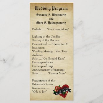 Tattoo Heart And Roses Program by itsyourwedding at Zazzle