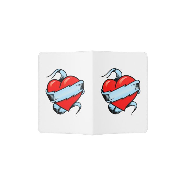Tattoo Heart Passport Holder (Opened)