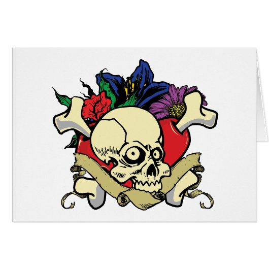 Tattoo Heart Skull Cards (Front Horizontal)