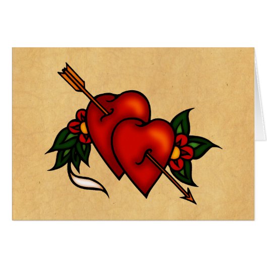 Tattoo Hearts with Arrow Cards (Front Horizontal)