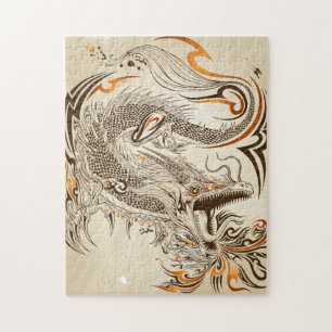 Tattoo Henna Tribal Dragon 10x14 Photo Puzzle