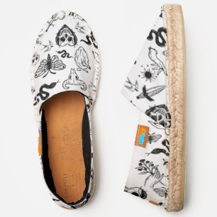 tattoo human heart snake moth dagger white espadrilles