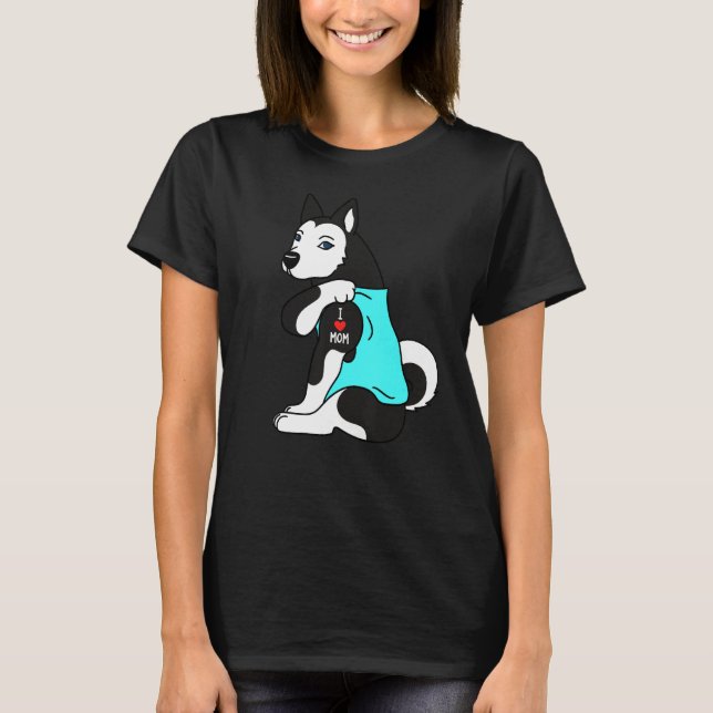 Tattoo Husky Dog T-Shirt (Front)