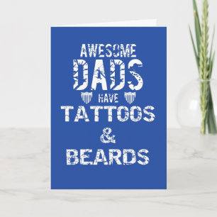 Tattoo Ink Beards & Mustaches Papa Greeting Cards