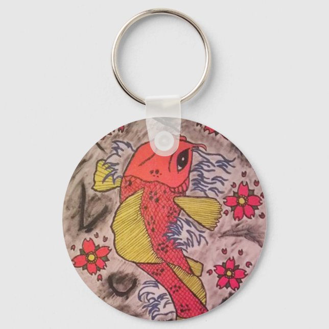 Tattoo Inspired Koi Fish Keychain (Front)