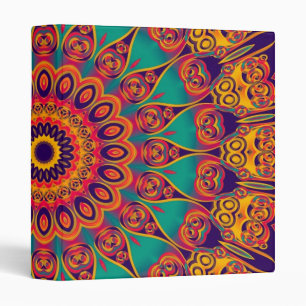 Tattoo Kaleidoscope Fractal 3 Ring Binder