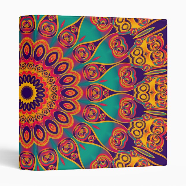Tattoo Kaleidoscope Fractal 3 Ring Binder (Front/Spine)