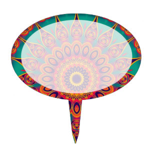 Tattoo Kaleidoscope Fractal Cake Topper