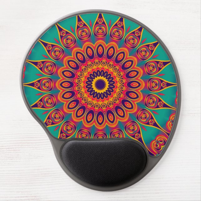 Tattoo Kaleidoscope Fractal Gel Mouse Pad (Front)