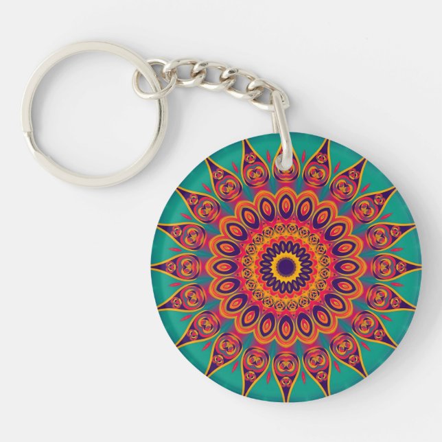 Tattoo Kaleidoscope Fractal Keychain (Front)