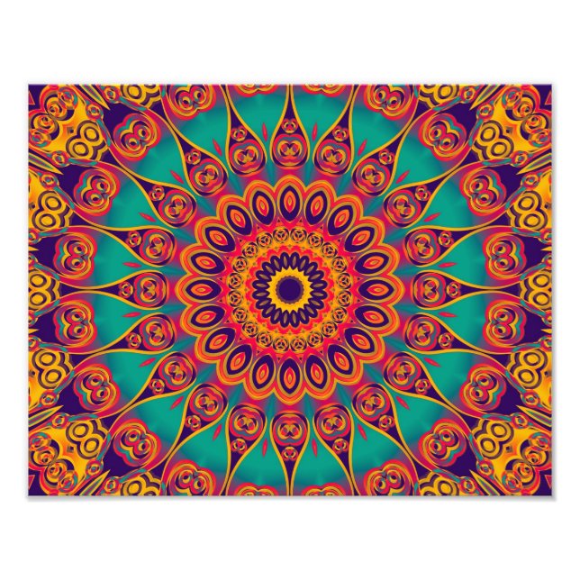 Tattoo Kaleidoscope Fractal Photo Print (Front)
