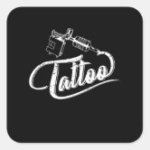 Tattoo Machine tattooing body cult with tattoon Square Sticker