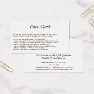 Tattoo Microblading Aftercare Instructions White