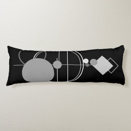 Tattoo Modern Art Deco  Black and Gray Minimalism Body Pillow