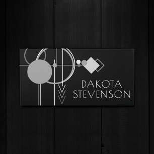 Tattoo Modern Art Deco   Black and Gray Minimalism Door Sign