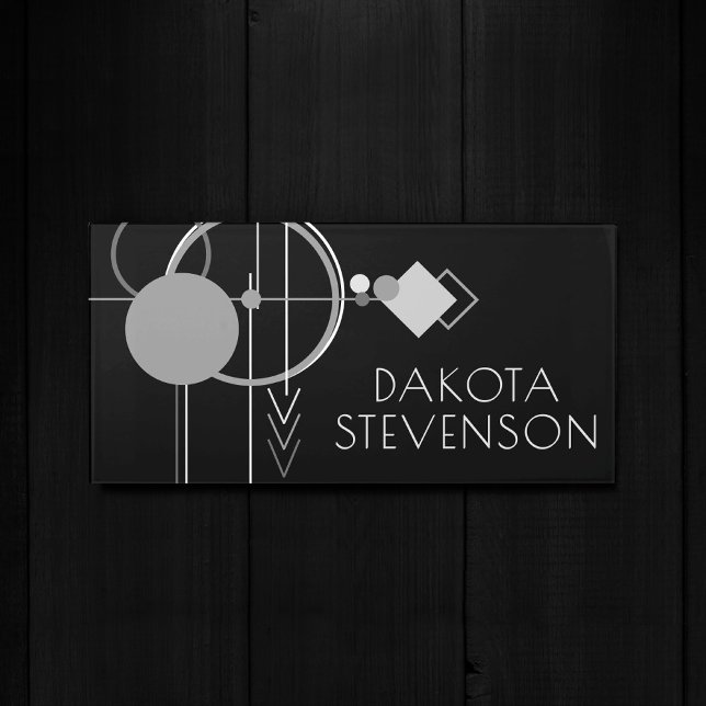 Tattoo Modern Art Deco | Black and Gray Minimalism Door Sign (Creator Uploaded)