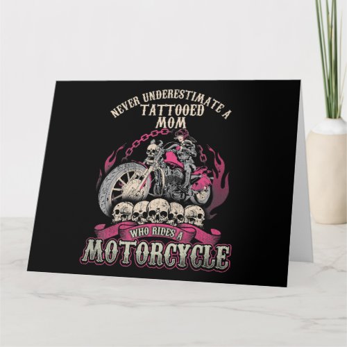 Tattoo Mom Biker Never Underestimate Motorcycle Card