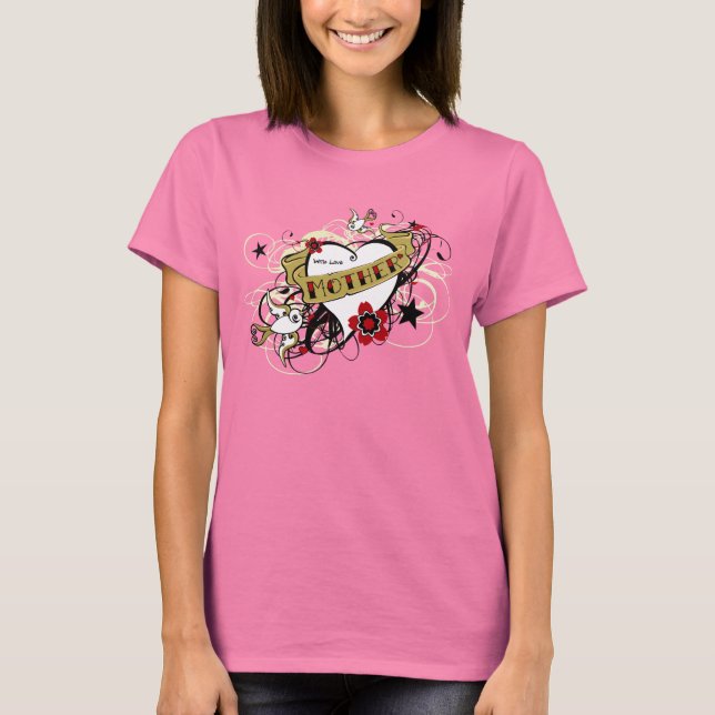 Tattoo MOM Heart & Swallows T-shirt (Front)