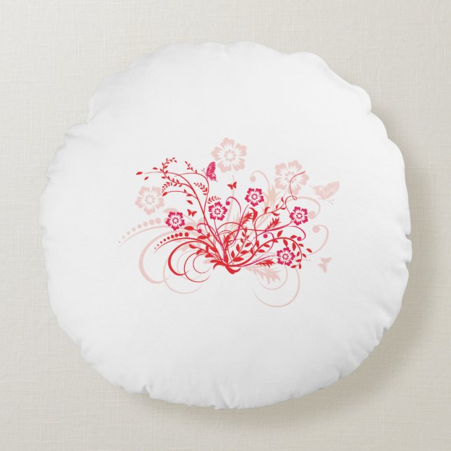 Tattoo of Flowers -  Round Pillow (Front)