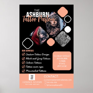 Tattoo Parlour Poster - Custom Black blush