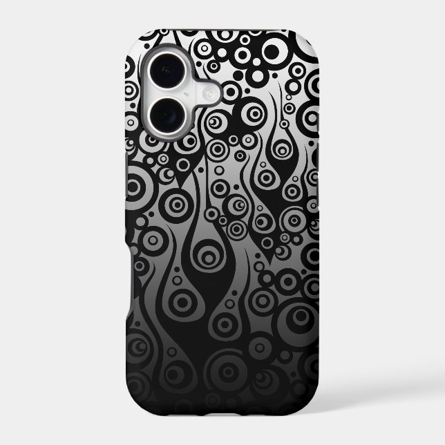 Tattoo Pattern ART - black flames & circles Iphone Case (Back)