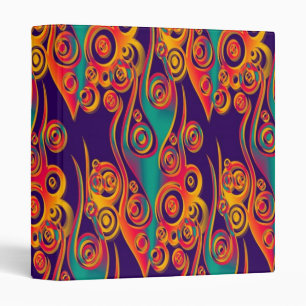 Tattoo Pattern Art - flames & circles 3 Ring Binder