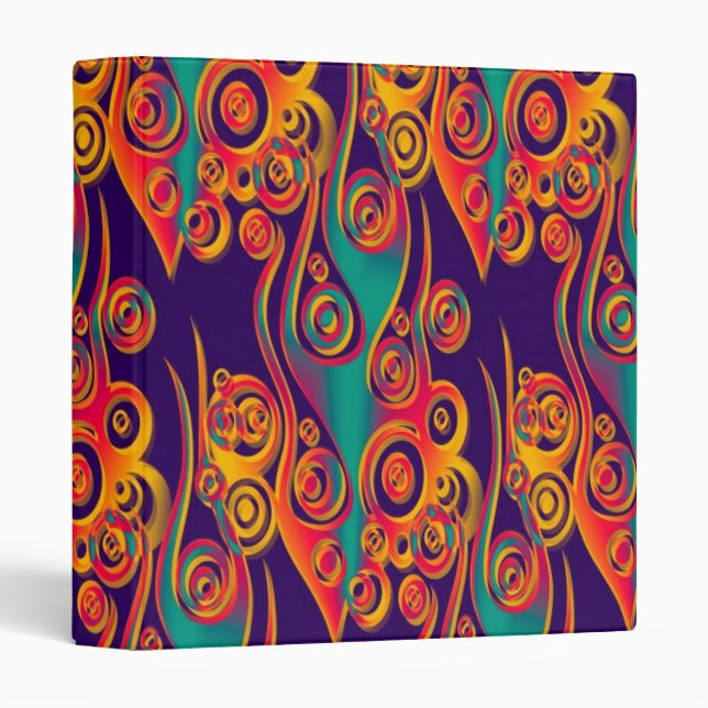 Tattoo Pattern Art - flames & circles 3 Ring Binder (Front/Spine)