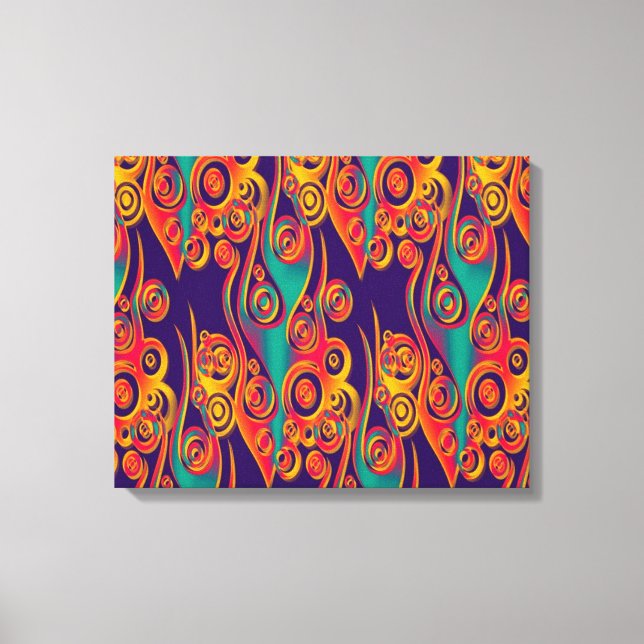 Tattoo Pattern Art - flames & circles Canvas Print (Front)