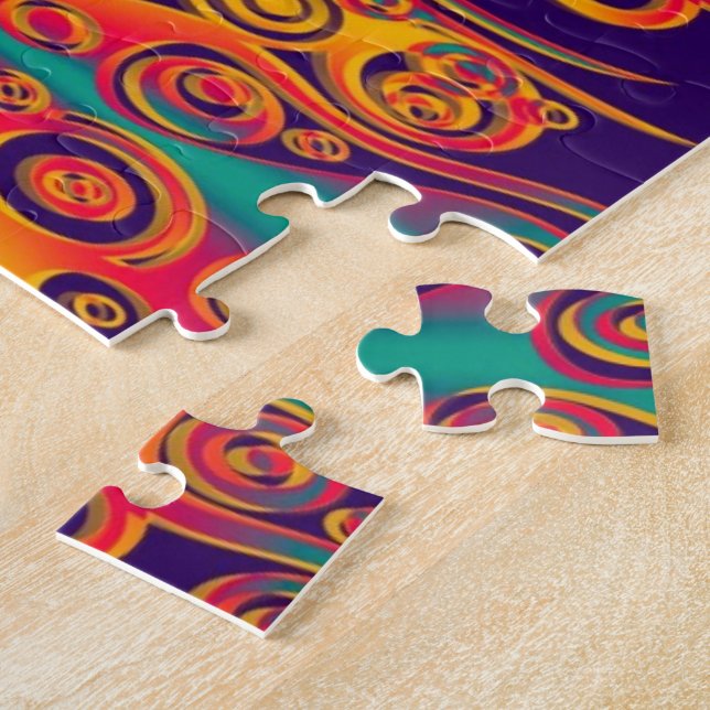 Tattoo Pattern Art - flames & circles Jigsaw Puzzle (Side)