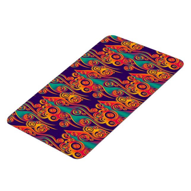 Tattoo Pattern Art - flames & circles Magnet (Left Side)