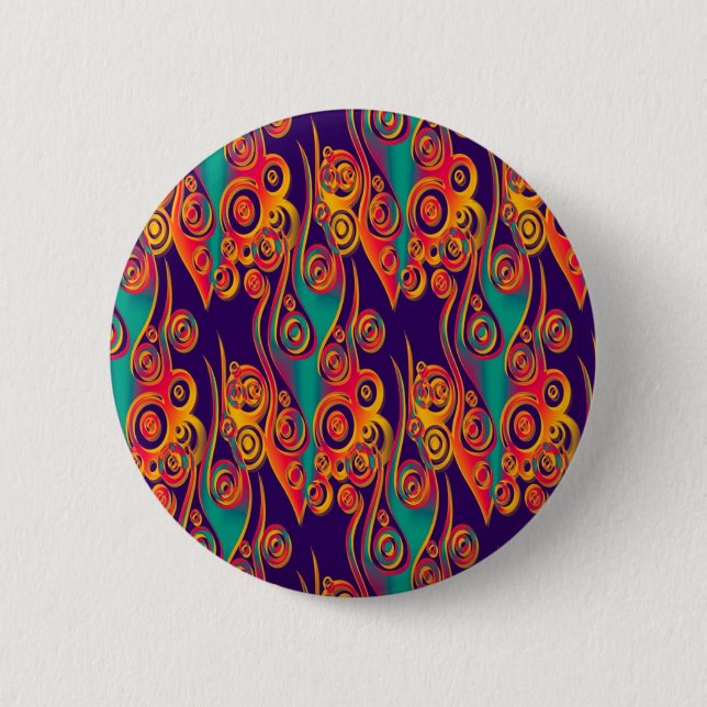 Tattoo Pattern Art - flames & circles Pinback Button (Front)
