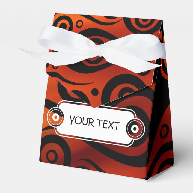Tattoo Pattern Art - flames & circles + your text Favor Boxes (Front Side)