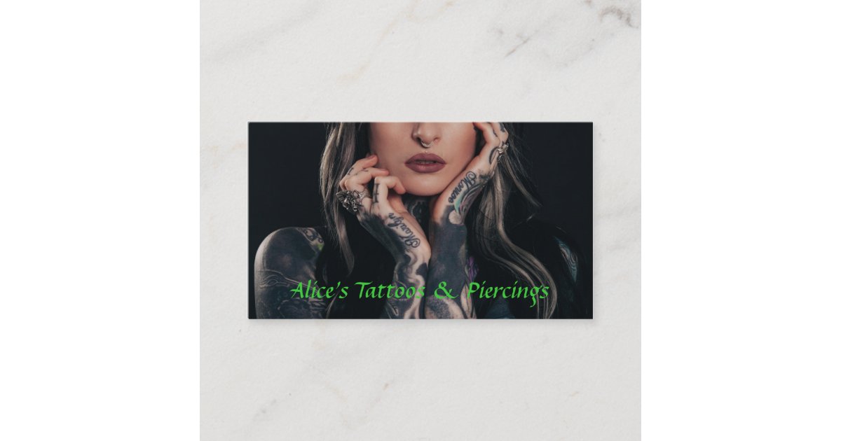 Tattoo & Piercings Shop Business Card