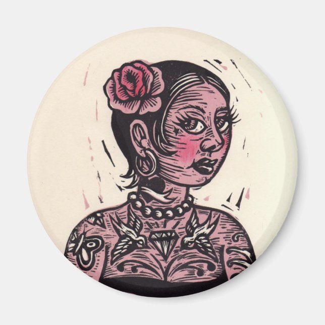 Tattoo Pin Up Girl Magnet (Front)
