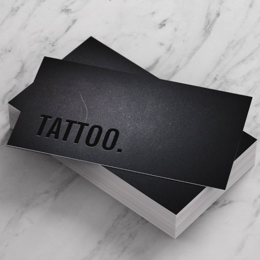 Customizable Professional Black Out Tattoo Business Card