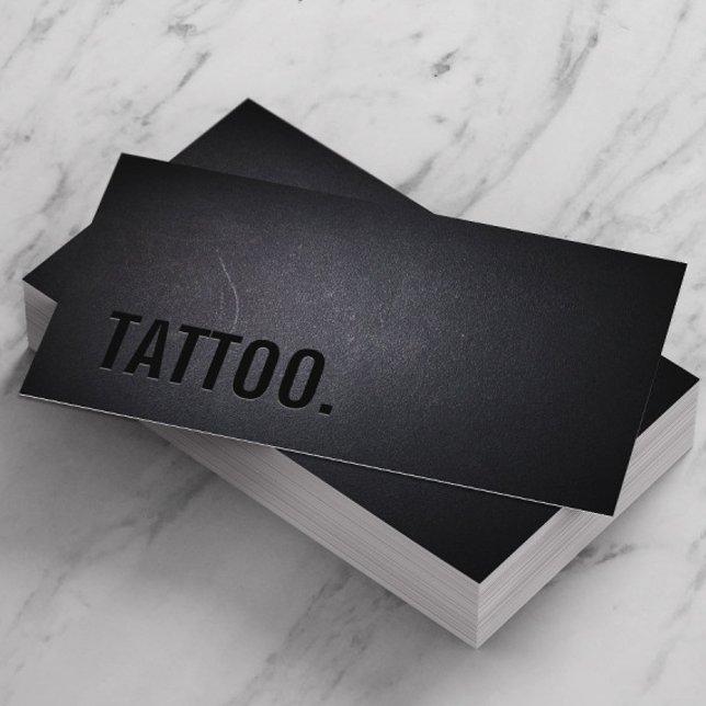 Tattoo Professional Black Bold Minimalist Business Card (Creator Uploaded)