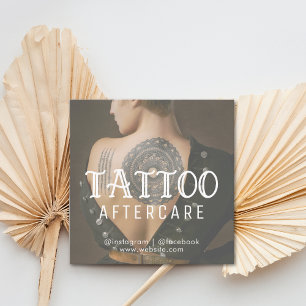 Tattoo Professional Photo Aftercare Instructions Square Business Card