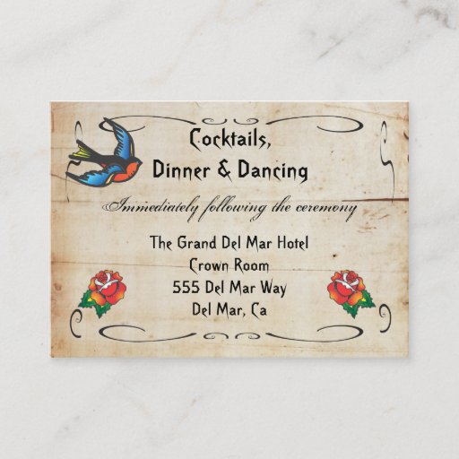 Customizable Tattoo Reception Enclosure Card Insert Business Card