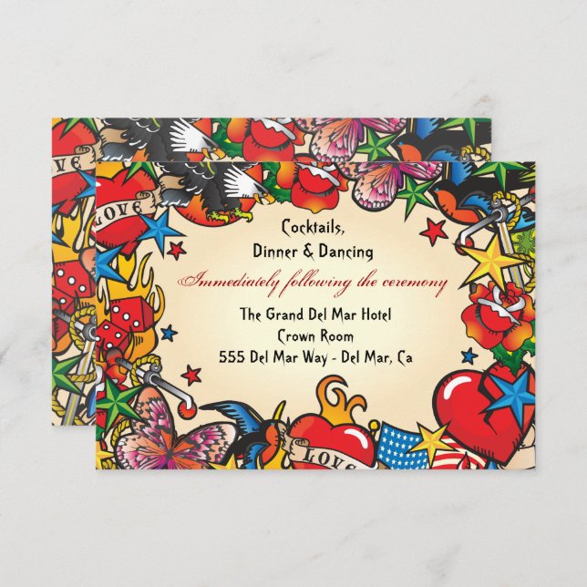 Tattoo Reception Enclosure Card Insert (Front/Back)