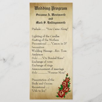 Tattoo Red Rose Wedding Programs  Tattoos  Roses Program by itsyourwedding at Zazzle
