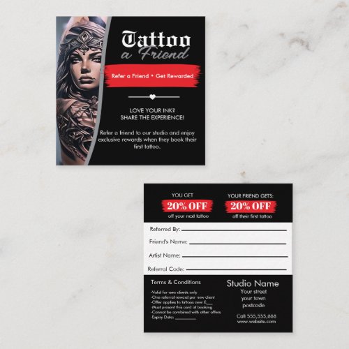 Tattoo Referral Card Template | Tattoo a Friend
