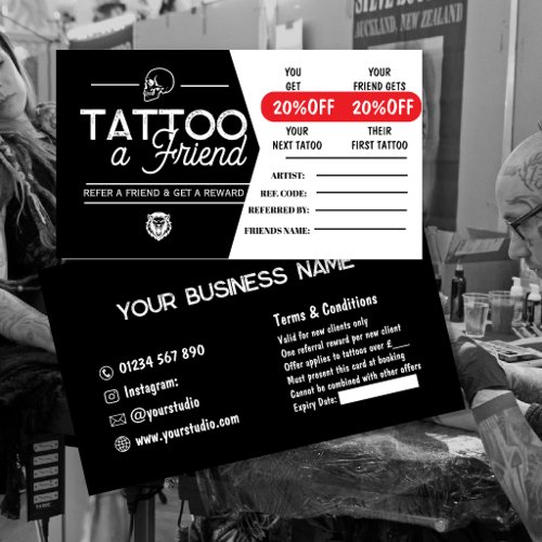 Tattoo Referral Card Template | Tattoo a Friend